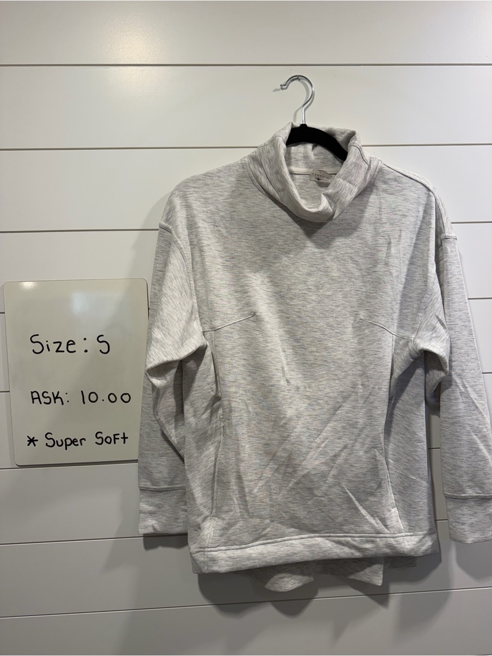 Women’s Light Gray Funnel Neck Sweater - Soft Comfort